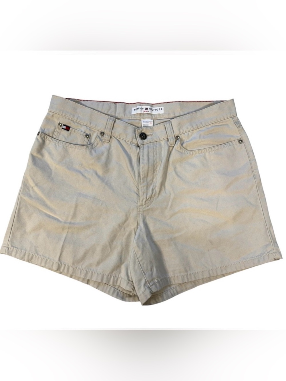 Vintage Tommy Hilfiger Women’s Chino Shorts Size 8 Beige Tan 5 Pocket Y2K